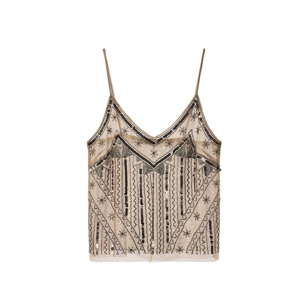 Zara embroidered beaded Embellished Camisole - Picture 3 of 6